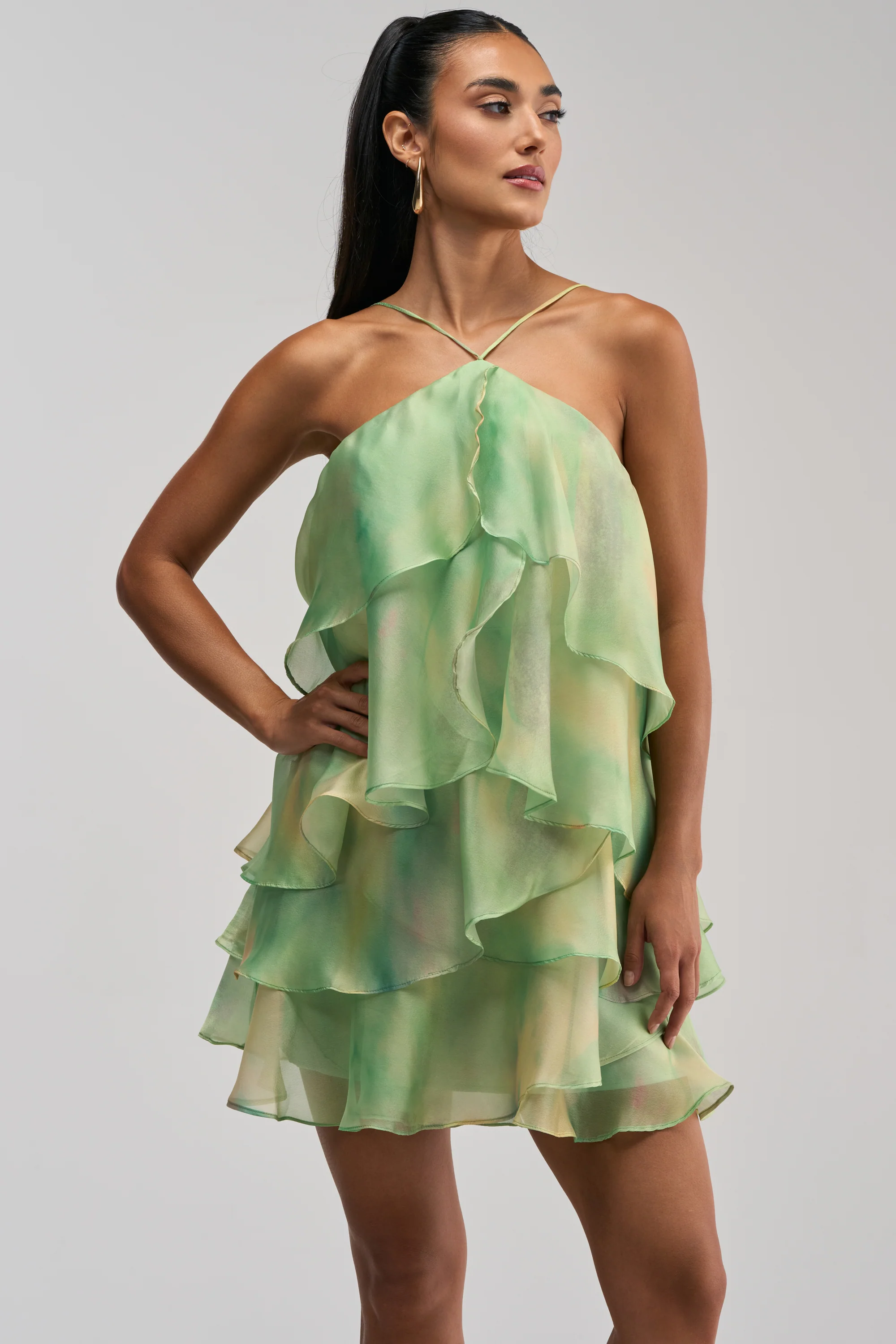 SHINE BRIGHTER BABY MINI DRESS IN GREEN - Akira Wear
