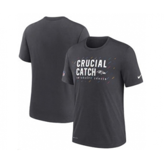 Men's Baltimore Ravens Charcoal 2021 Crucial Catch Performance T-Shirt - Jersey
