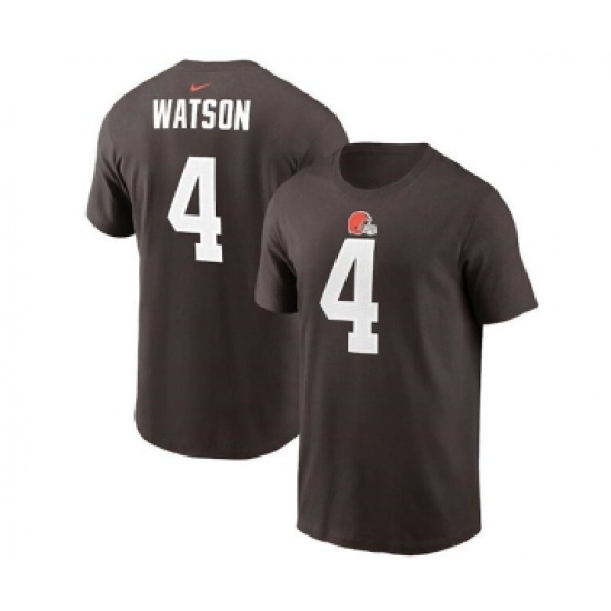Men's Cleveland Browns #4 Deshaun Watson 2022 Brown Name & Number T-Shirt - Jersey