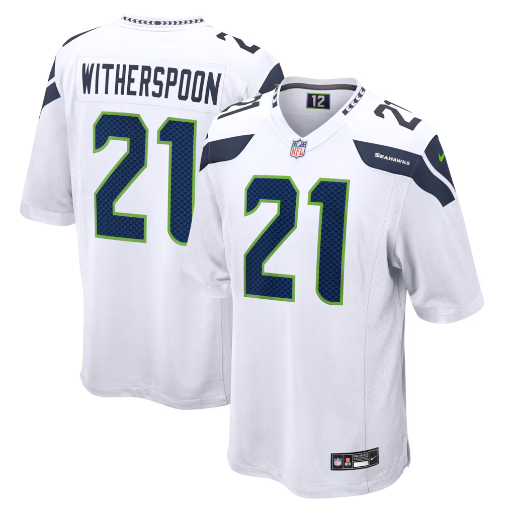 Men's Seattle Seahawks Devon Witherspoon Nike White Game Jersey - Jersey