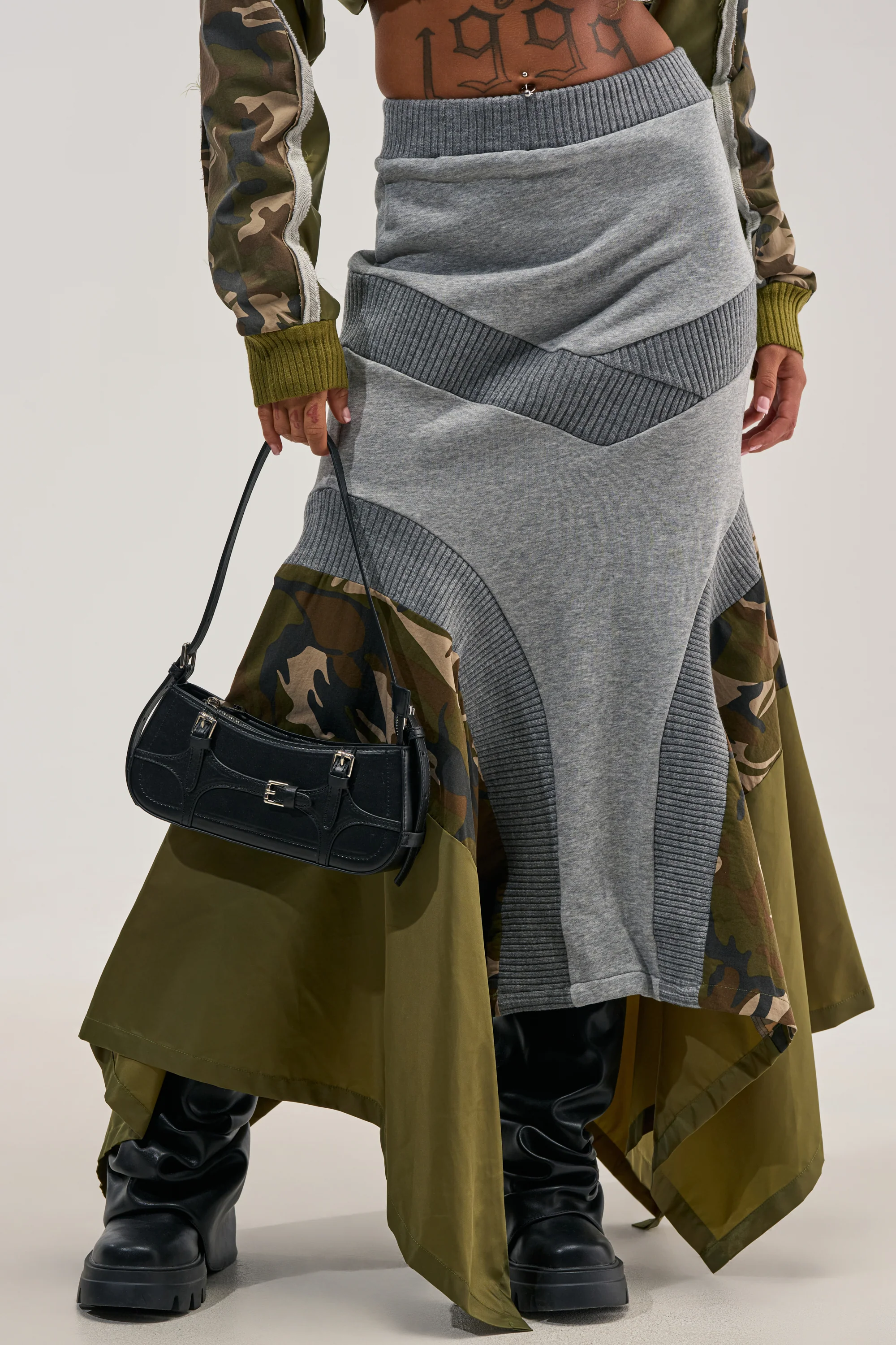 INES COLORBLOCKED MAXI SKIRT - Akira Wear