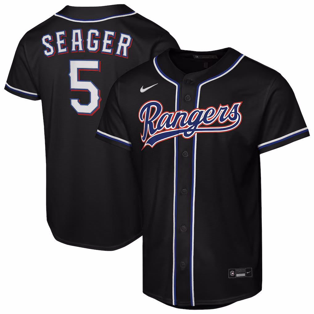 Youth Texas Rangers Corey Seager Nike Black Fashion Replica Player Jersey - Jersey