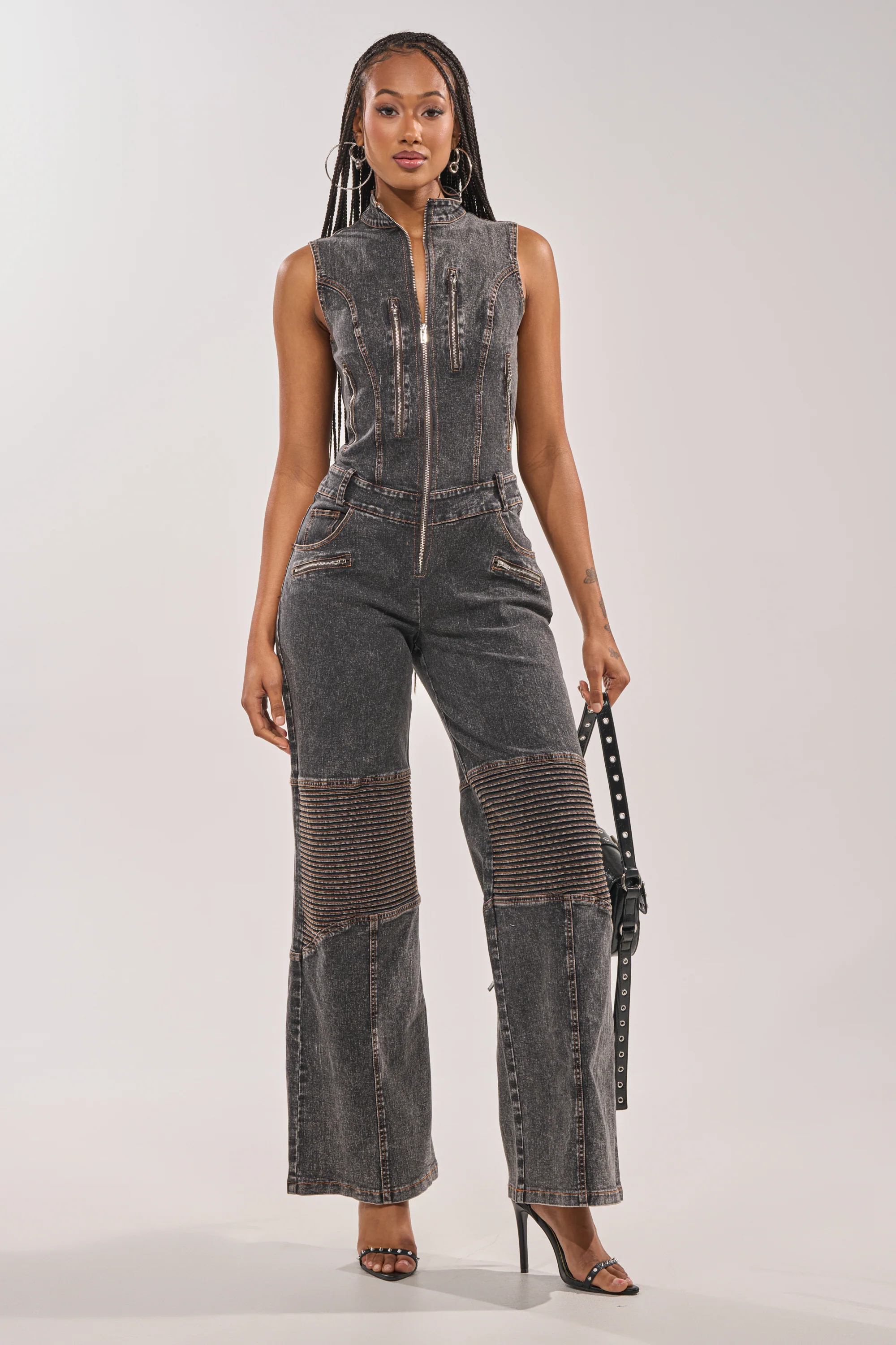 CAMILLA SLEEVELESS DENIM JUMPSUIT - Akira Wear