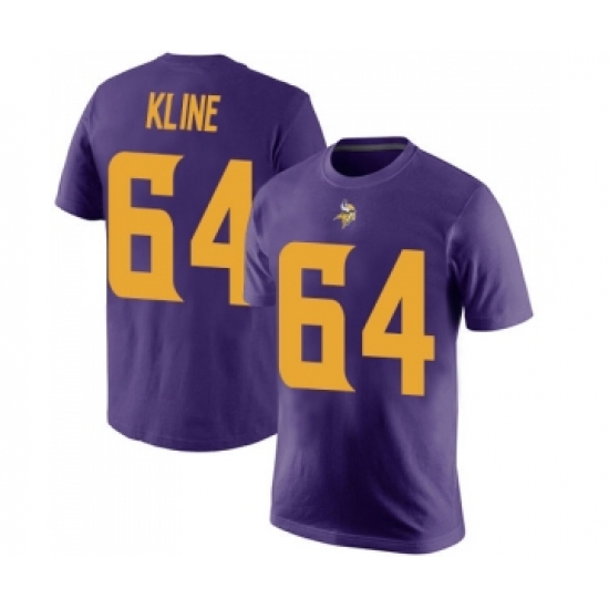 Football Minnesota Vikings #64 Josh Kline Purple Rush Pride Name & Number T-Shirt - Jersey