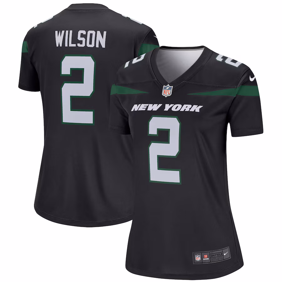 Women's New York Jets Zach Wilson Nike Black Color Rush Legend Performance Jersey - Jersey
