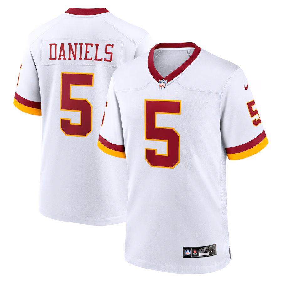 Men's Washington Commanders Jayden Daniels Nike White Game Super Bowl Era Jersey - Jersey