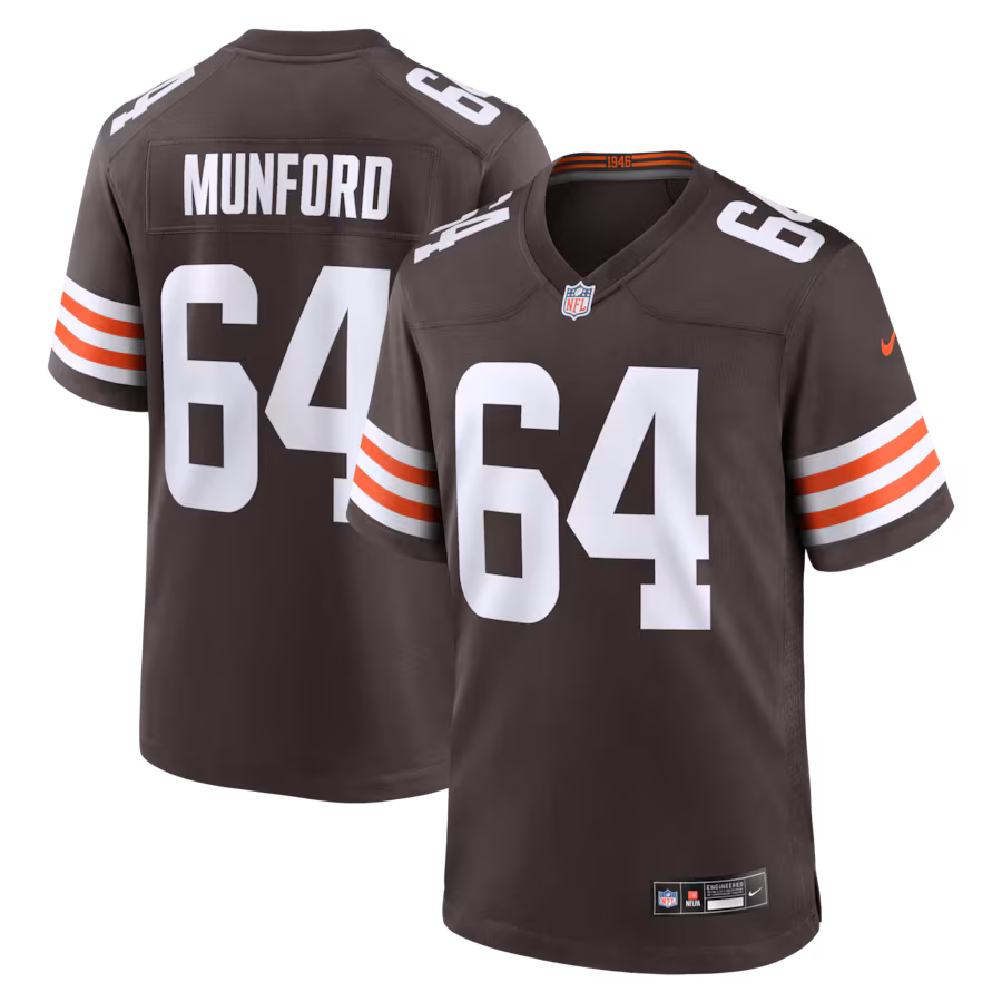 Men's Cleveland Browns Thayer Munford Nike Brown Team Game Jersey - Jersey