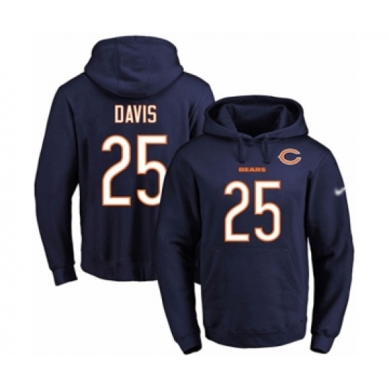 Football Men's Chicago Bears #25 Mike Davis Navy Blue Name & Number Pullover Hoodie - Jersey