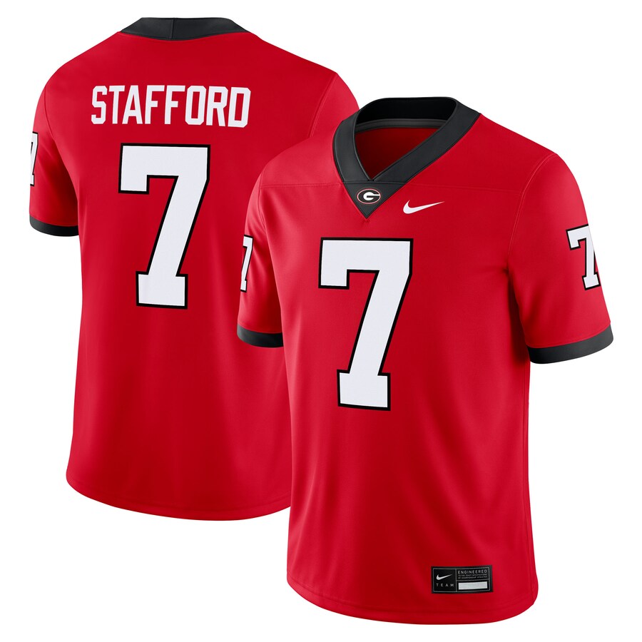 Men's Nike Matthew Stafford Red Georgia Bulldogs Player Game Jersey - Jersey