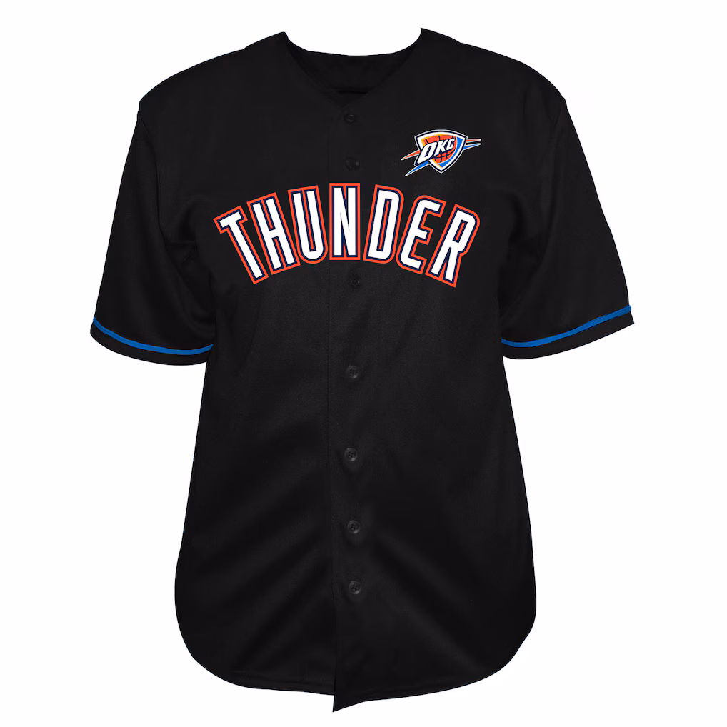 Men's Oklahoma City Thunder Fanatics Black Big & Tall Pop Full-Button Jersey - Jersey