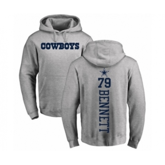 Football Dallas Cowboys #79 Michael Bennett Ash Backer Pullover Hoodie - Jersey