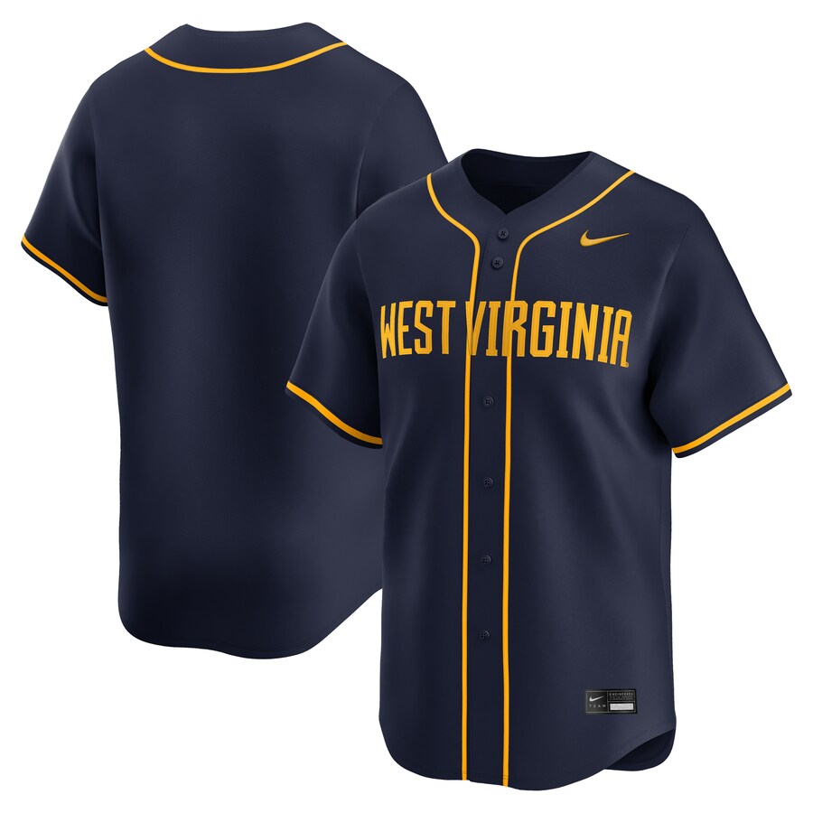 Men's Nike Navy West Virginia Mountaineers College Limited Baseball Jersey - Jersey