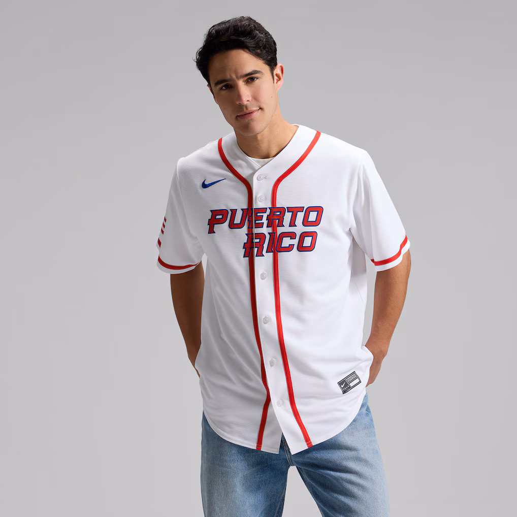 Men's Puerto Rico Baseball Nike White 2026 World Baseball Classic Home Stadium Jersey - Jersey