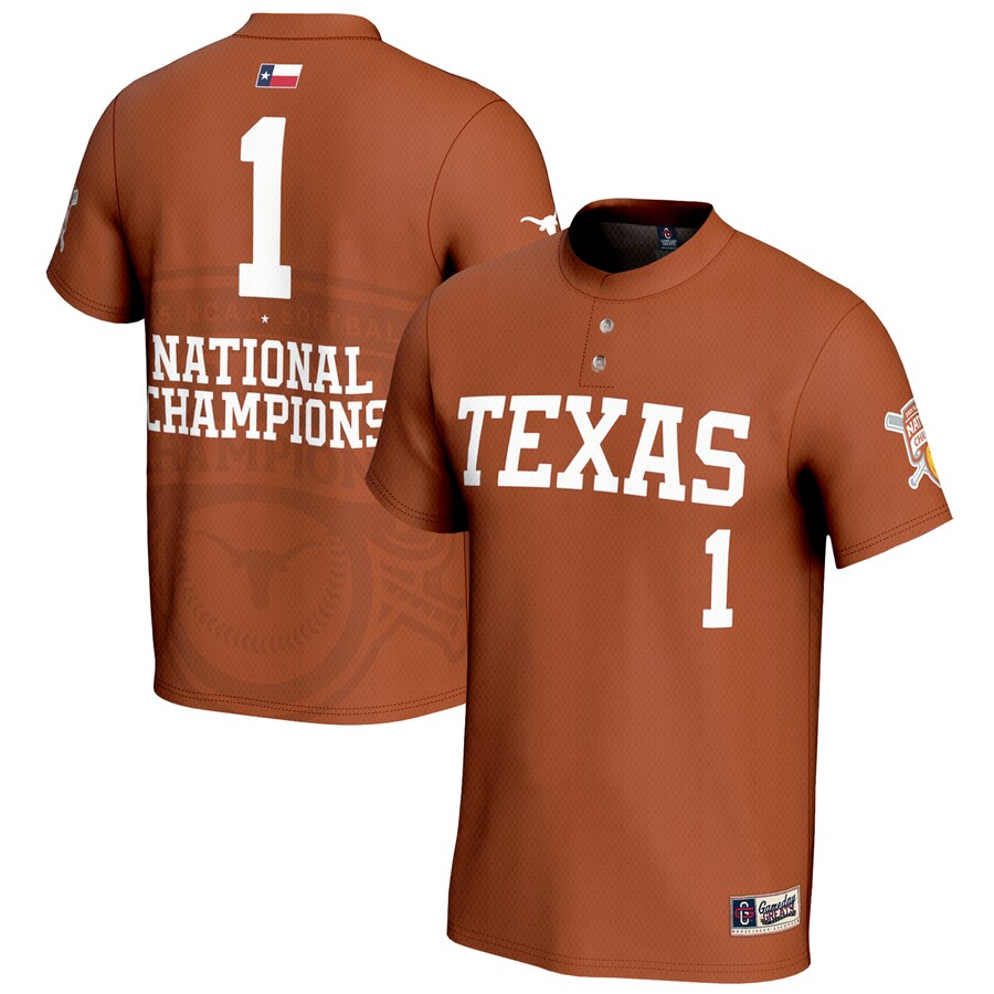 Unisex GameDay Greats #1 Texas Orange Texas Longhorns 2025 NCAA Softball Women's College World Series Champions Lightweight Commemorative Fashion Jersey - Jersey