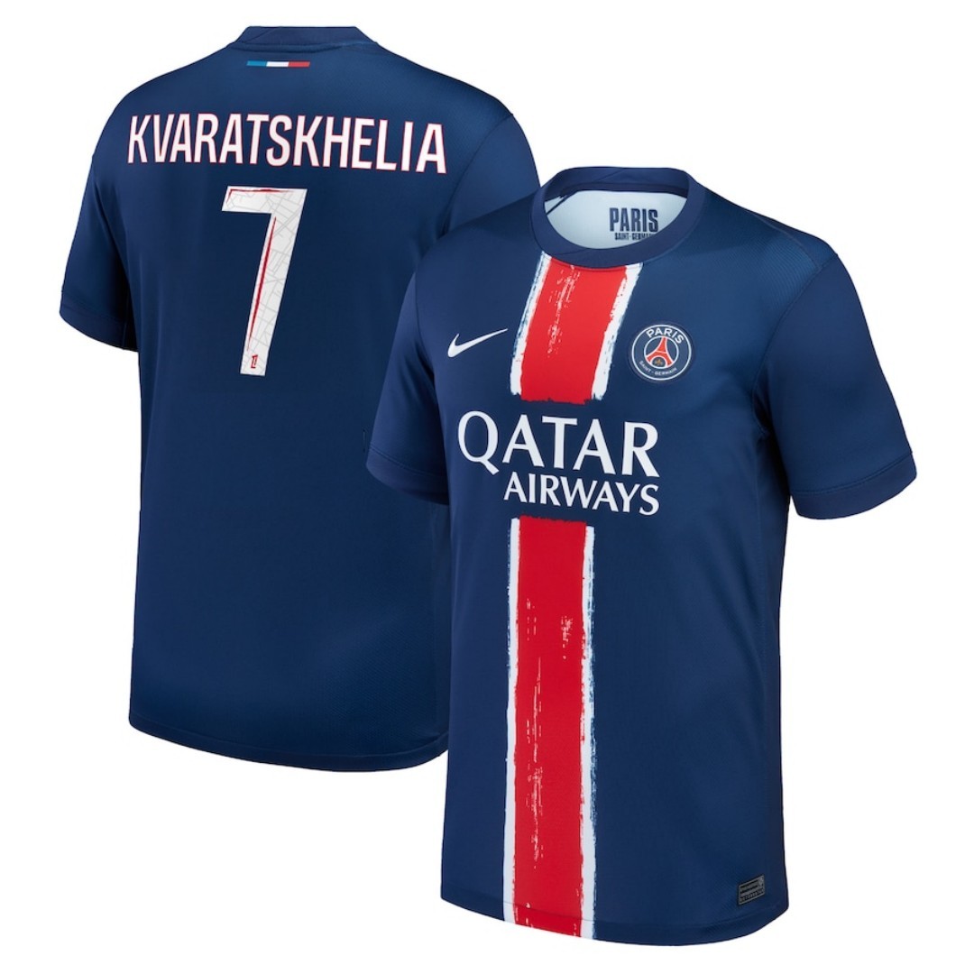 KVARATSKHELIA #7 PSG Soccer Jersey Home Custom Shirt 2024/25 - Jersey
