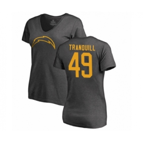 Football Women's Los Angeles Chargers #49 Drue Tranquill Ash One Color T-Shirt - Jersey