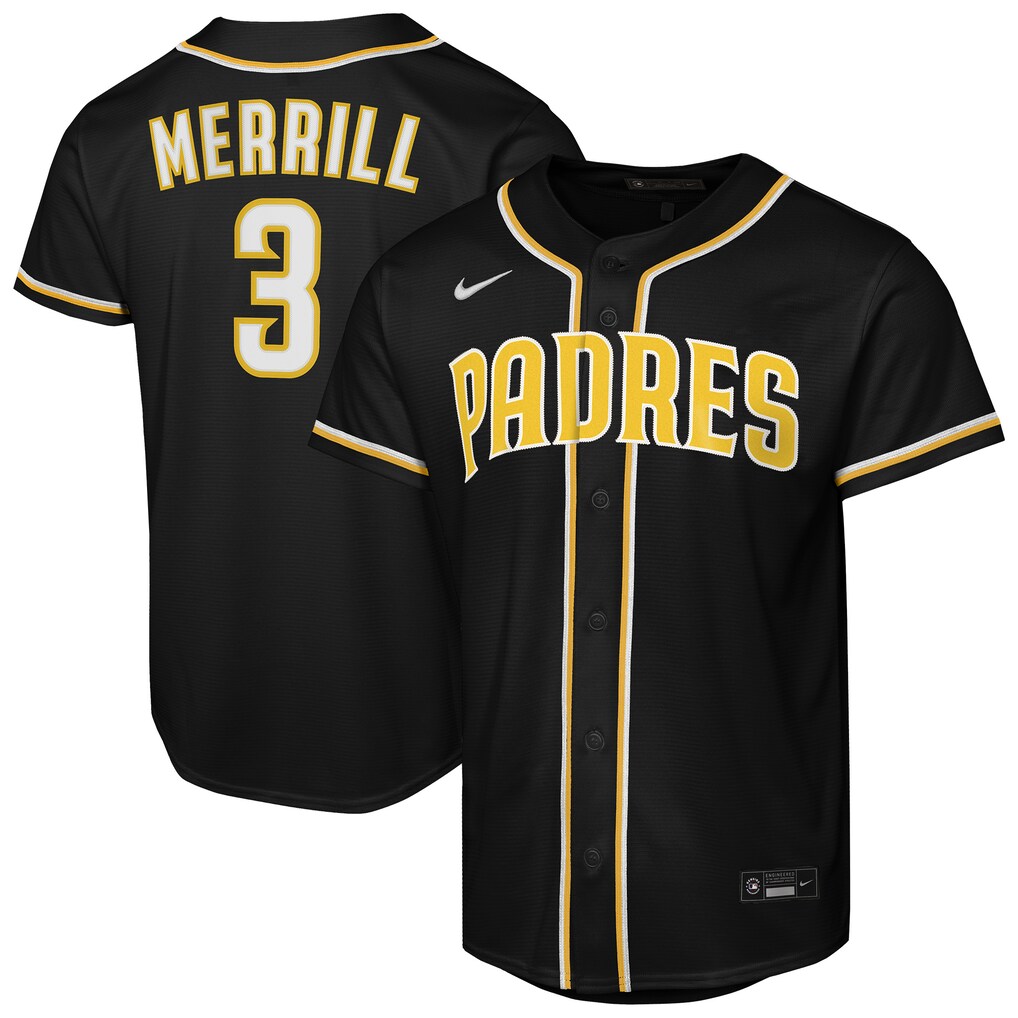 Youth San Diego Padres Jackson Merrill Nike Black Fashion Replica Player Jersey - Jersey