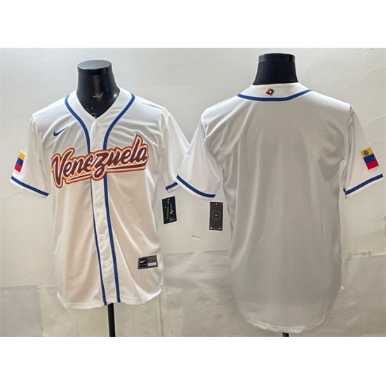 Men's Venezuela Baseball Blank White 2026 World Baseball Classic Home Stadium Stitched Jersey - Jersey
