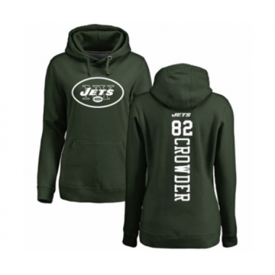 Football Women's New York Jets #82 Jamison Crowder Green Backer Pullover Hoodie - Jersey