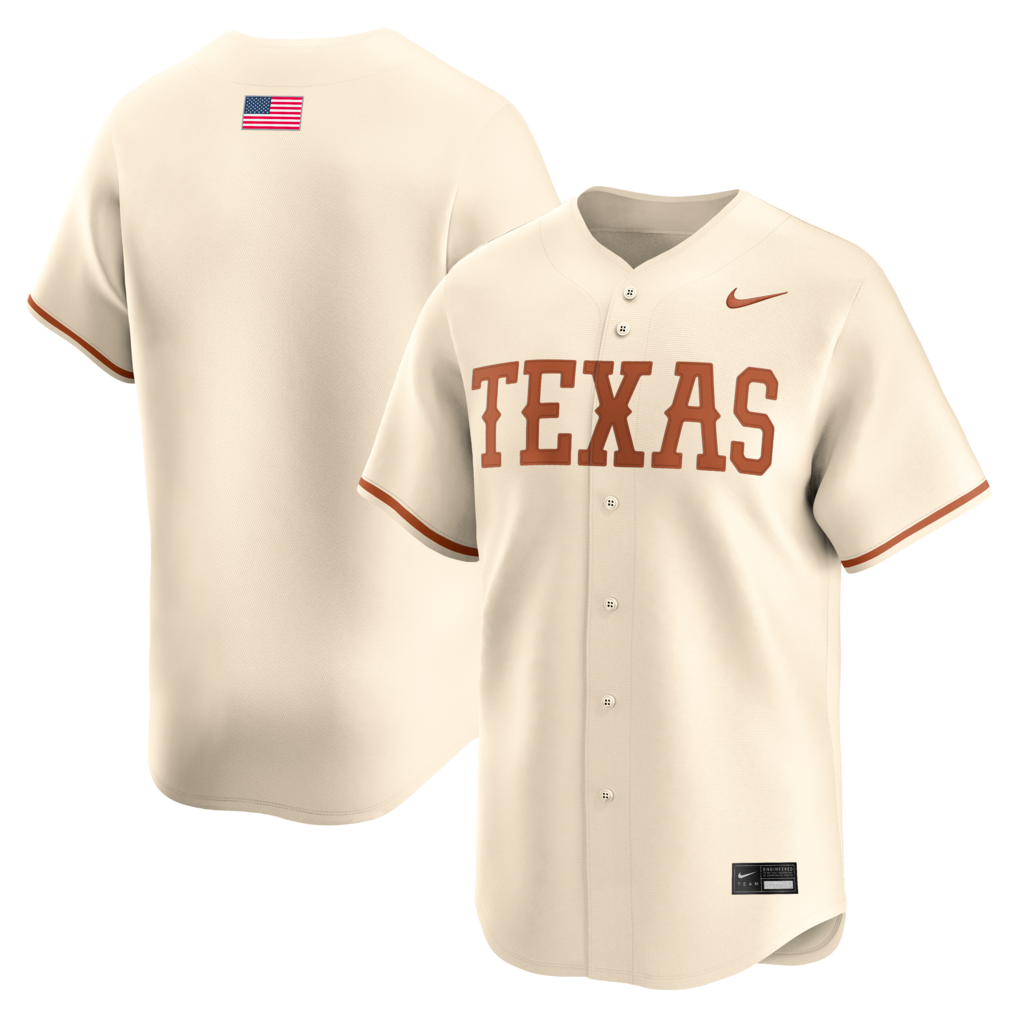 Men's Nike Cream Texas Longhorns Alternate Limited Baseball Jersey - Jersey