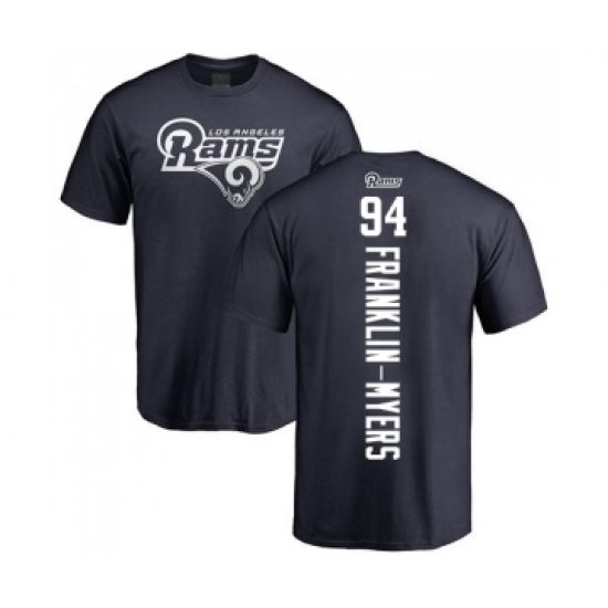 Football Los Angeles Rams #94 John Franklin-Myers Navy Blue Backer T-Shirt - Jersey