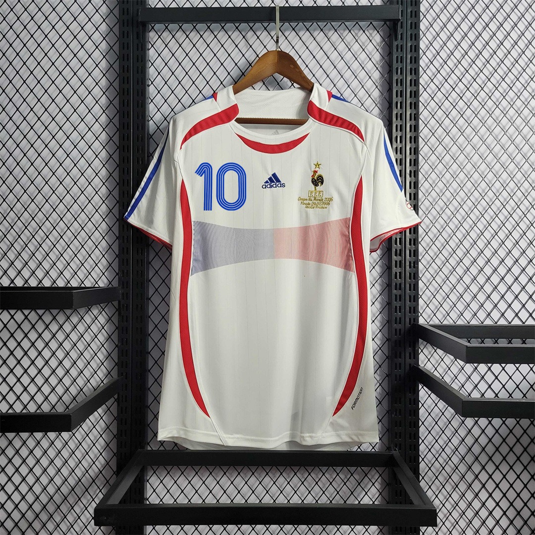 Zidane#10 France Retro Soccer Jersey Away Shirt World Cup 2006 - Jersey