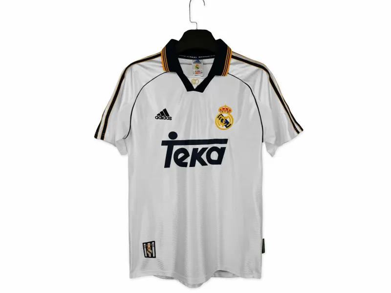 Real Madrid Retro Jersey Home Custom Soccer Shirt 1998-00 - Jersey