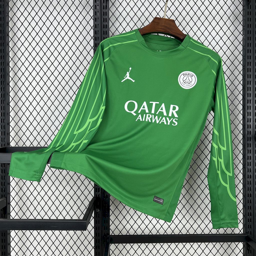 PSG Soccer Jersey Green Custom Long Sleeve Shirt 2025/26 - Jersey