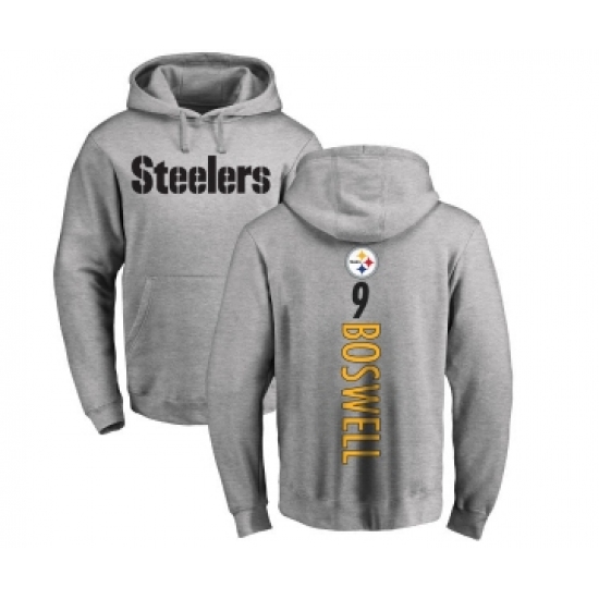 Football Pittsburgh Steelers #9 Chris Boswell Ash Backer Pullover Hoodie - Jersey