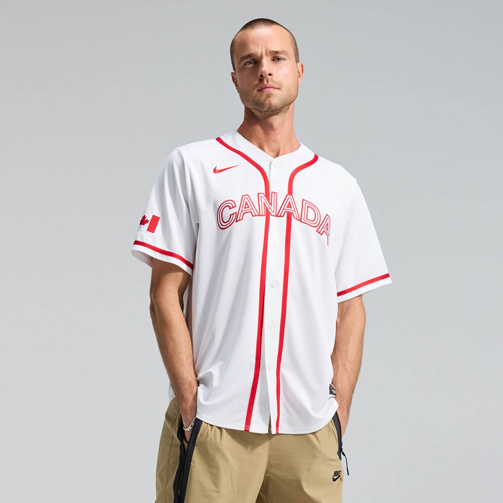 Men's Canada Baseball Nike White 2026 World Baseball Classic Home Stadium Jersey - Jersey