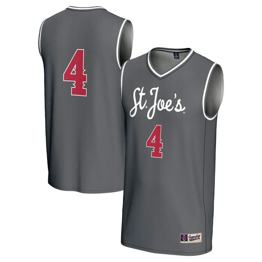 Youth GameDay Greats #4 Gray Saint Joseph's Hawks Lightweight Basketball Fashion Jersey - Jersey