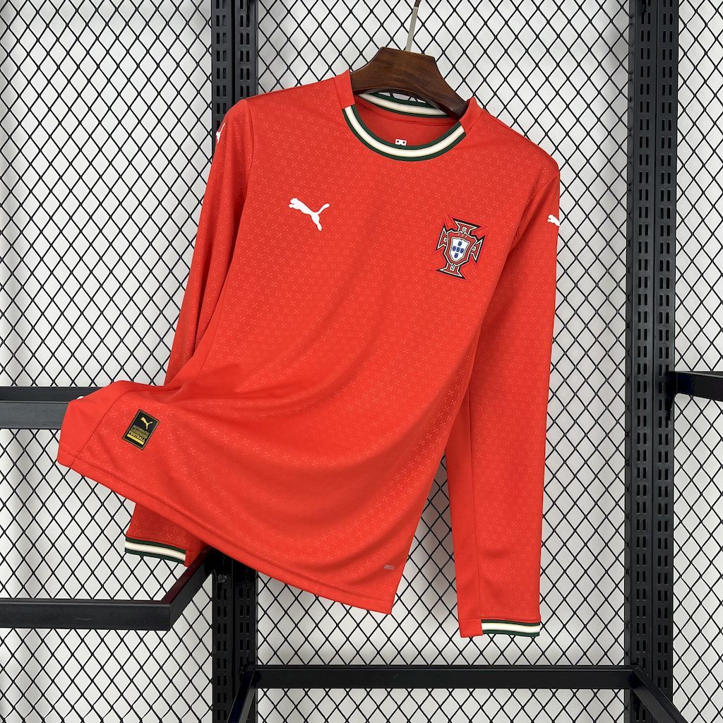 Portugal Soccer Jersey Home Long Sleeve Custom Shirt 2025 - Jersey