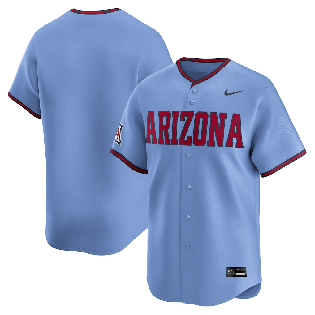 Men's Nike Light Blue Arizona Wildcats Home Wordmark Limited Baseball Jersey - Jersey