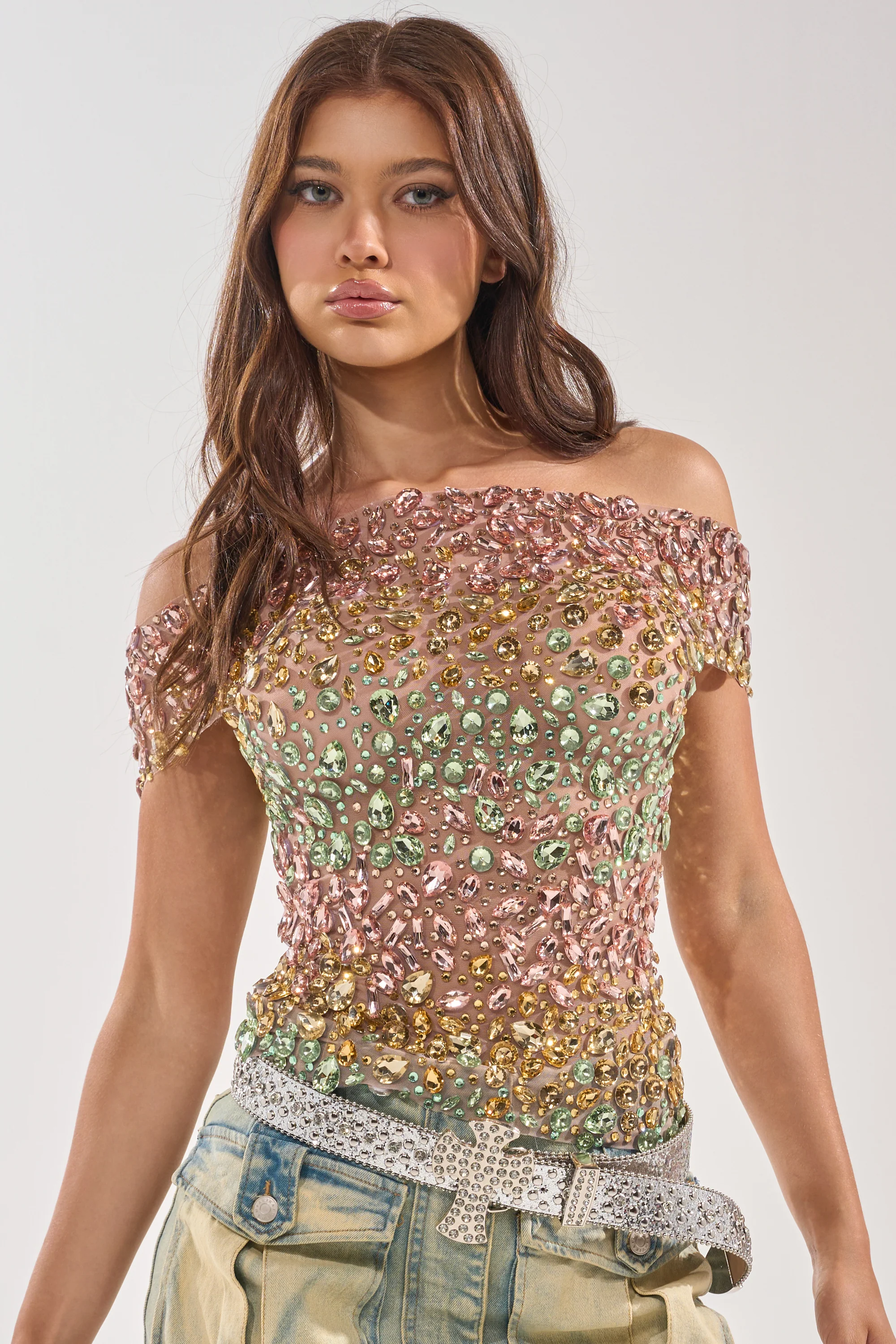 BLINGING OUT RHINESTONE TOP - Akira Wear