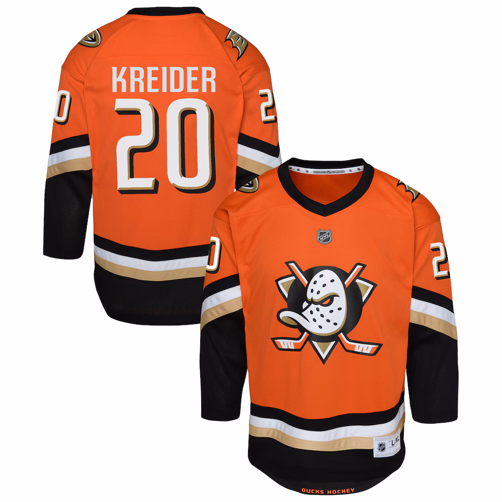 Youth Anaheim Ducks Chris Kreider Outerstuff Orange Home Replica Jersey - Jersey