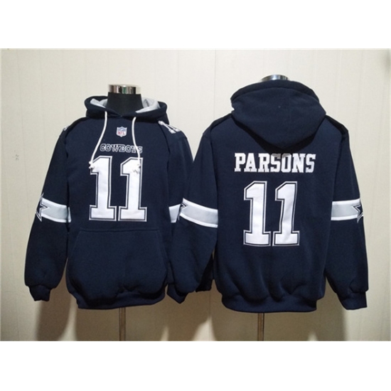 Men's Dallas Cowboys #11 Micah Parsons Navy Ageless Must-Have Lace-Up Pullover Hoodie - Jersey