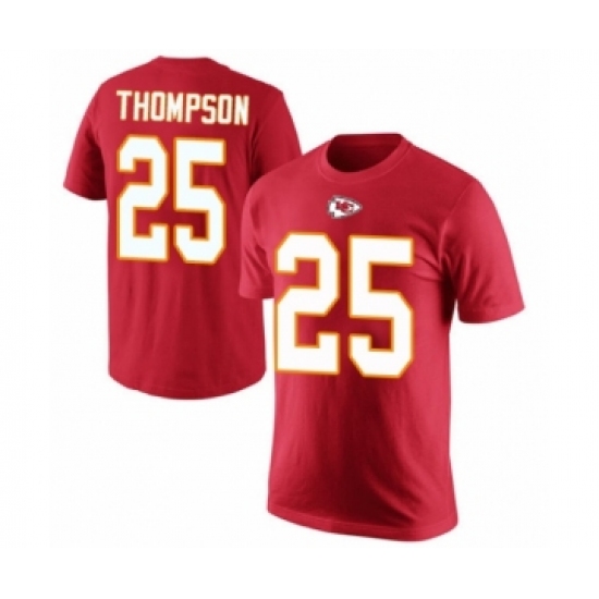 Football Men's Kansas City Chiefs #25 Darwin Thompson Red Rush Pride Name & Number T-Shirt - Jersey