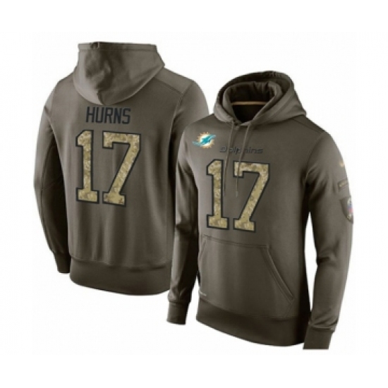 Football Miami Dolphins #17 Allen Hurns Green Salute To Service Men's Pullover Hoodie - Jersey