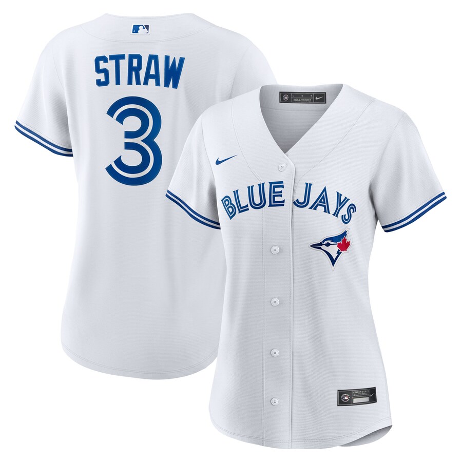 Women's Toronto Blue Jays Myles Straw Nike White Home Replica Jersey - Jersey
