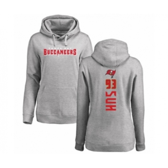 Football Women's Tampa Bay Buccaneers #93 Ndamukong Suh Ash Backer Pullover Hoodie - Jersey