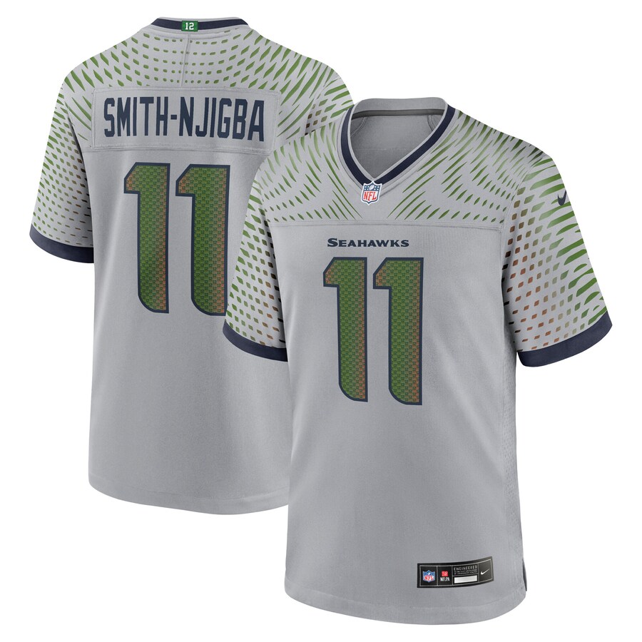 Men's Seattle Seahawks Jaxon Smith-Njigba Nike Wolf Gray 2025 Rivalries Collection Game Jersey - Jersey