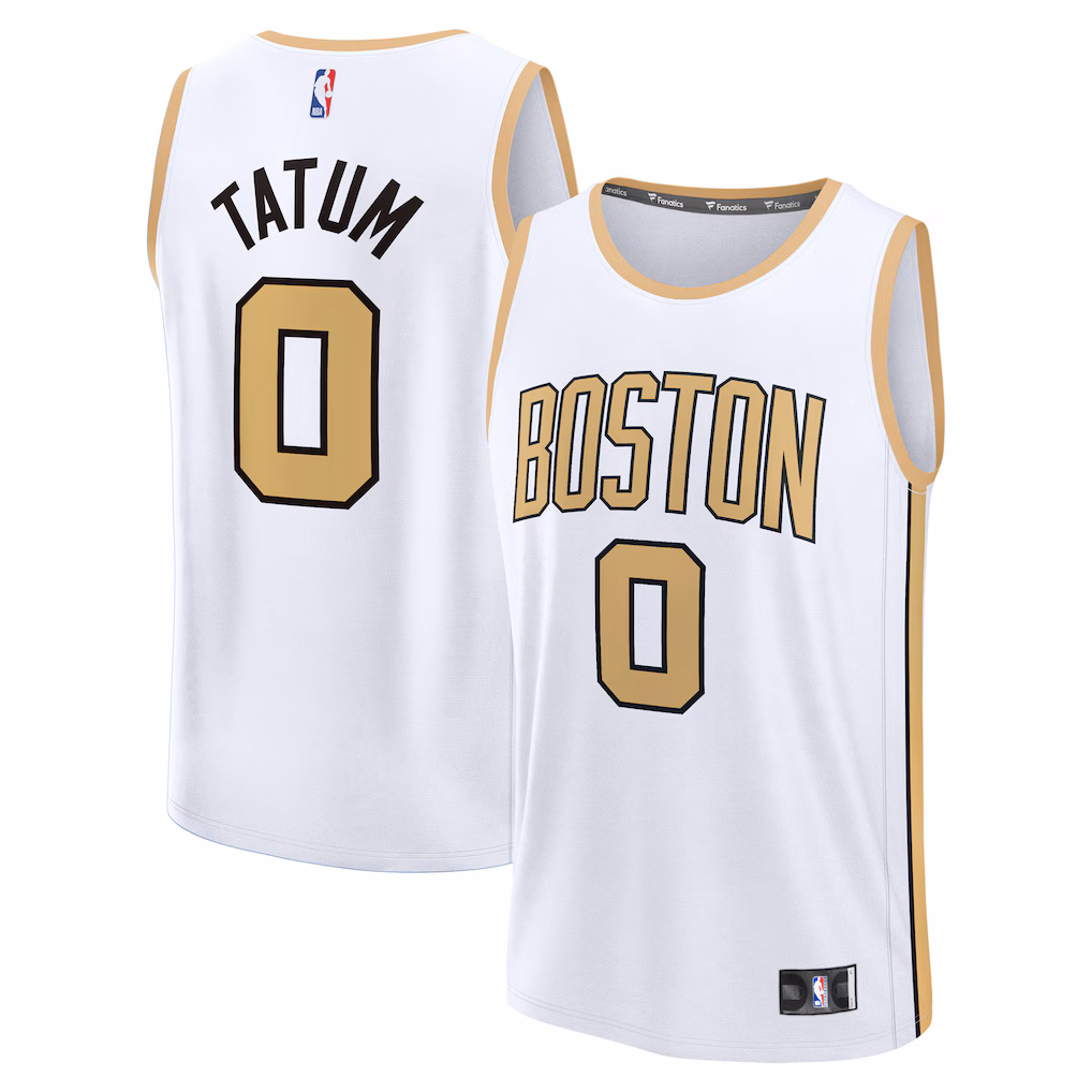 Youth Boston Celtics Jayson Tatum Fanatics White 2025/26 City Edition Fast Break Jersey - Jersey