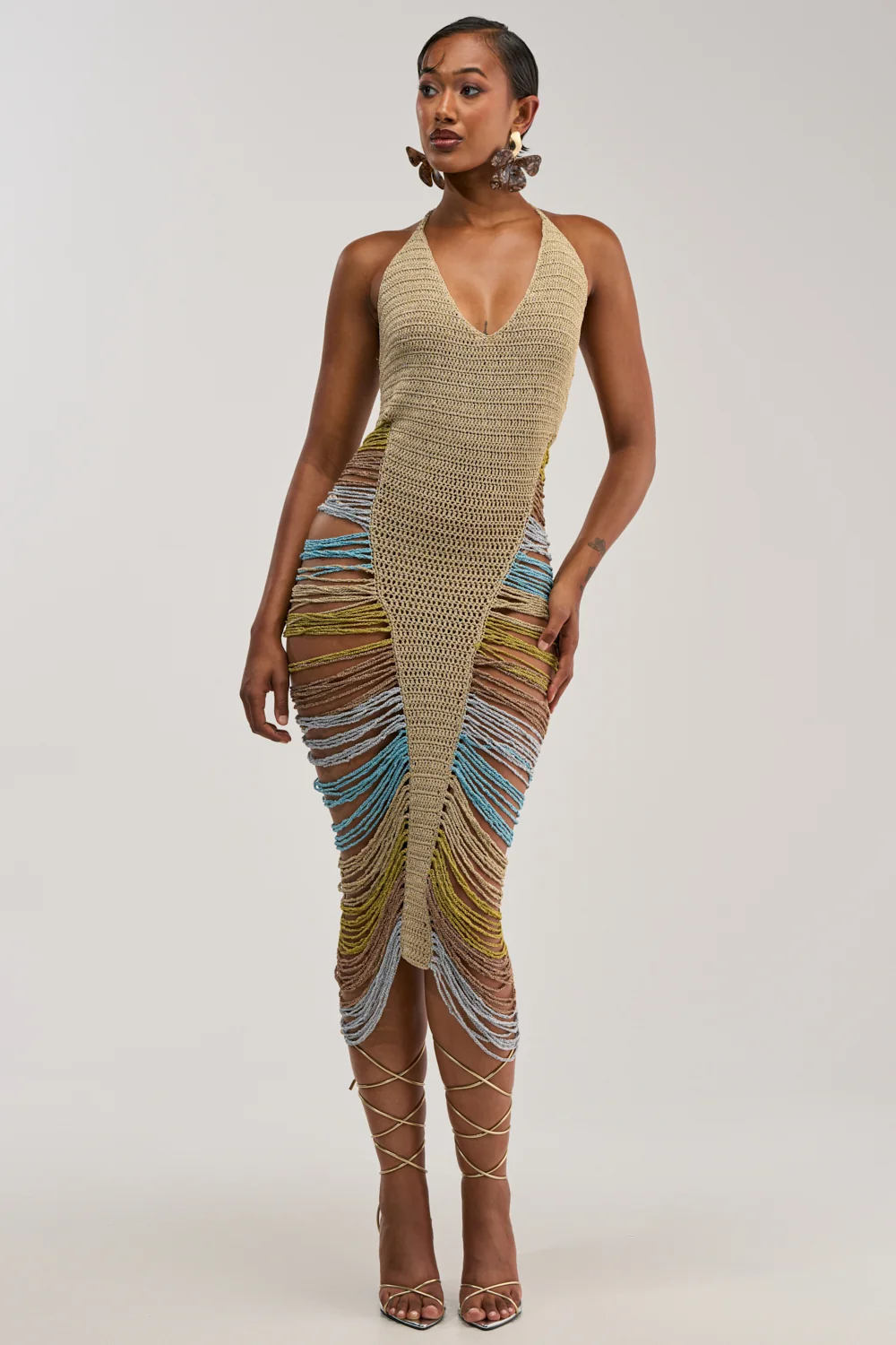 NOT PLAYING IT SAFE CROCHET MAXI DRESS - Akira Wear
