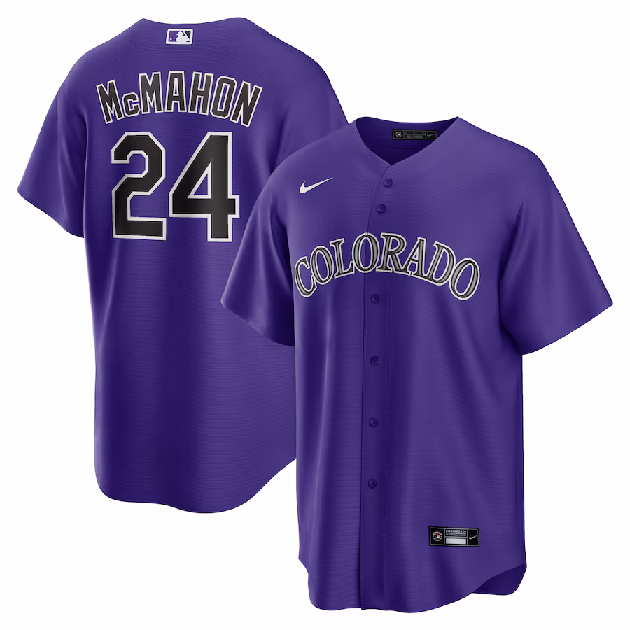 Men's Colorado Rockies Ryan McMahon Nike Purple Alternate Replica Player Jersey - Jersey