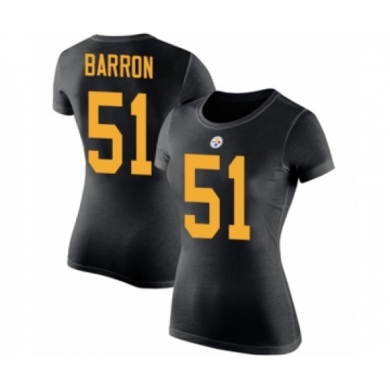 Women's Pittsburgh Steelers #51 Mark Barron Black Rush Pride Name & Number T-Shirt - Jersey