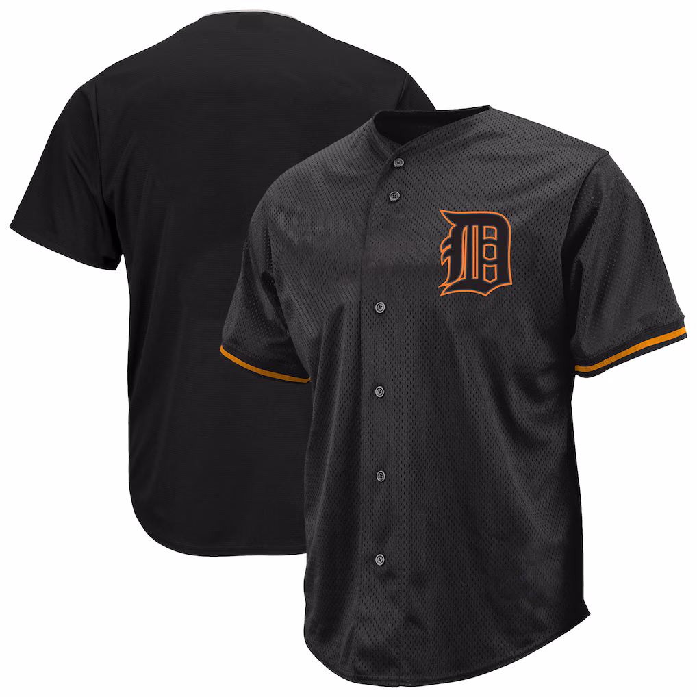 Men's Detroit Tigers Profile Black Big & Tall Pop Fashion Jersey - Jersey