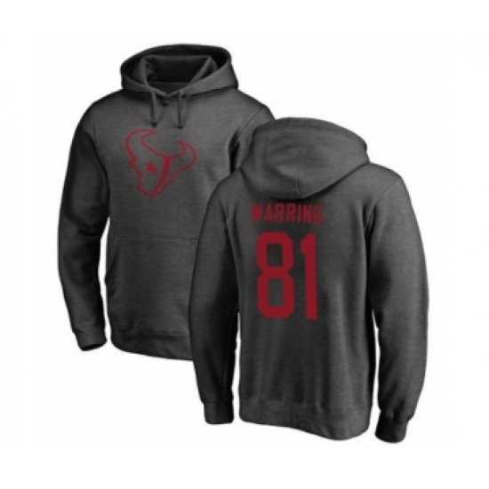 Football Houston Texans #81 Kahale Warring Ash One Color Pullover Hoodie - Jersey