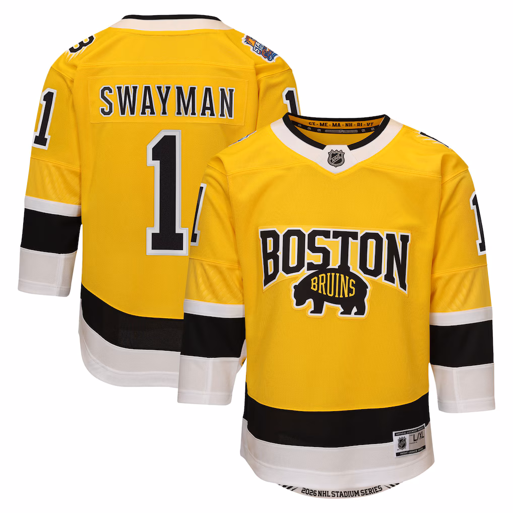 Youth Boston Bruins Jeremy Swayman Outerstuff Gold 2026 NHL Stadium Series Premier Jersey - Jersey