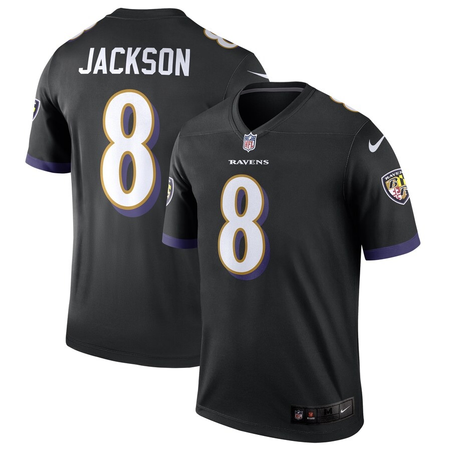 Men's Baltimore Ravens Lamar Jackson Nike Black Alternate Legend Jersey - Jersey