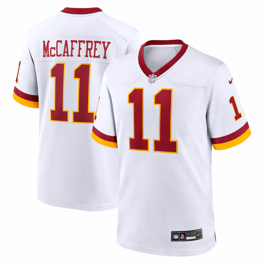 Men's Washington Commanders Luke McCaffrey Nike White Game Super Bowl Era Jersey - Jersey